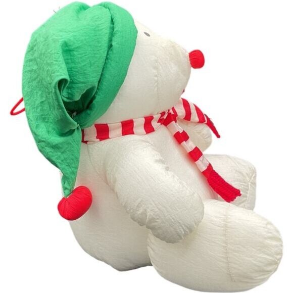 1978 J.S. International INC Polyester Parachute Nylon White Christmas Snow Bear - Picture 4 of 7